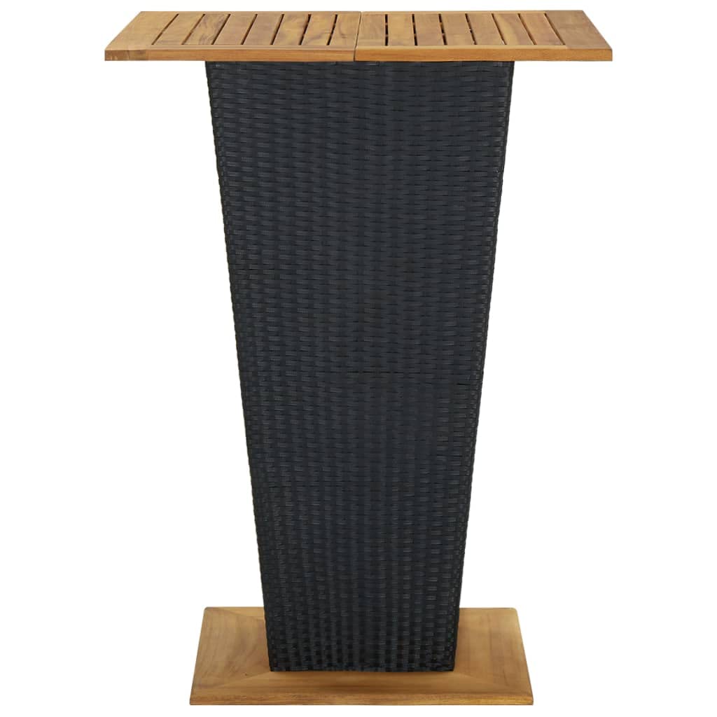 vidaXL Ensemble de Bar de Jardin 9 pcs et Coussins Résine tressée Noir