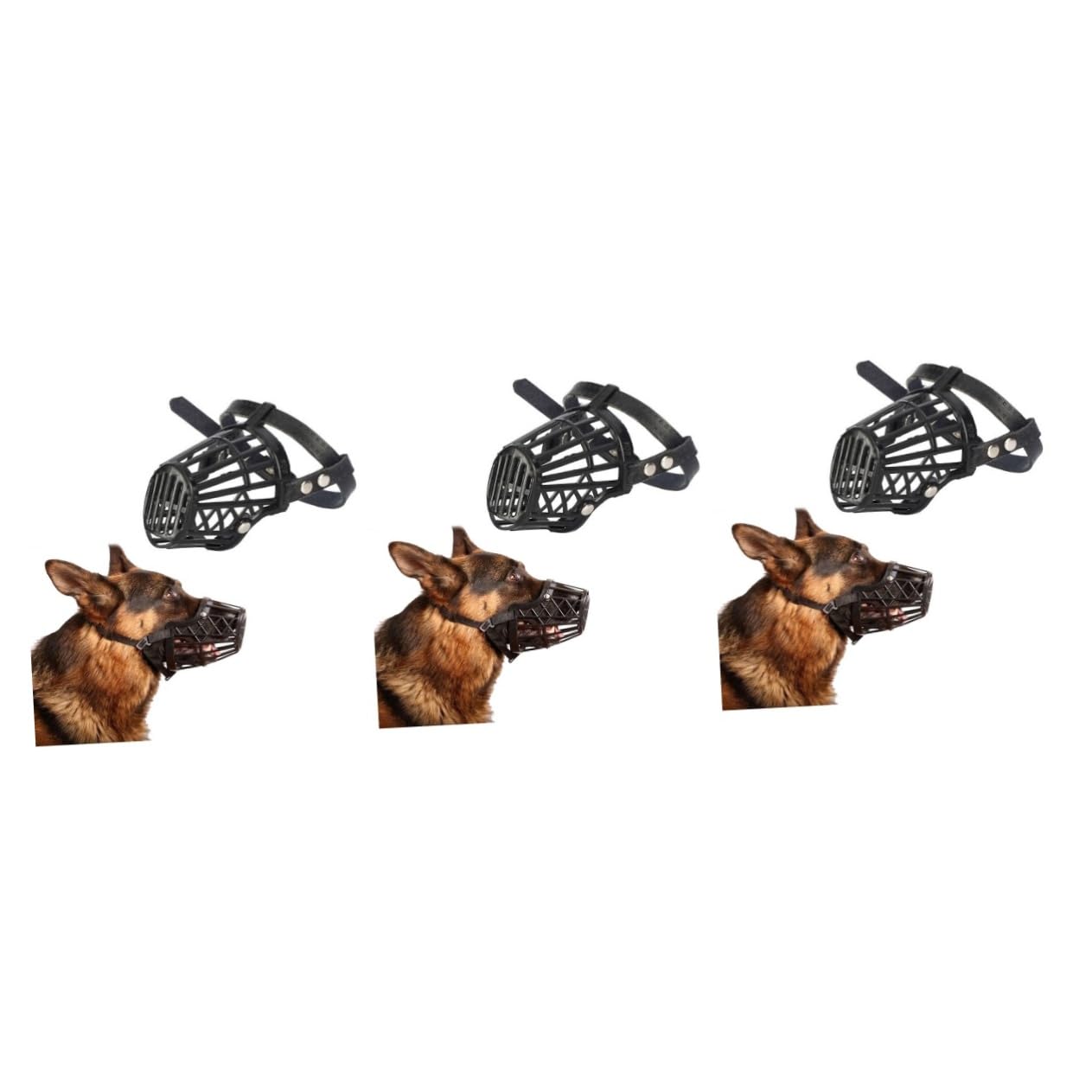 HANABASS 3piezas Bozal De Perro De Plástico Muzzle para Detener Ladridos y Morder Diseño De Cesta Cómoda para Perros