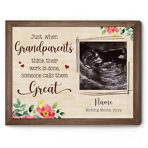 Personalized Great Grandparents Pregnancy Announcement Poster & Canvas Wall Art, Custom Baby Ultrasound Photo & Message Wall Art Home Décor, Gifts For Mother, Grandmother A29-HTHUCV137.5
