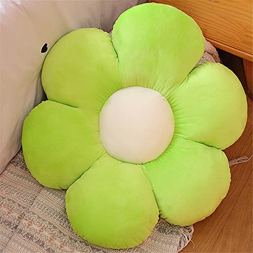 Morbuy Flower Shaped Plush Pillow Cushion Chair Seat Pad, Fluffy Soft Cute Flowers Cushion Floor Tatami Seating Pillow, Bedroom Sofa Reading Corner Decor (65cm/25.5inch,Crystal Velvet Green)