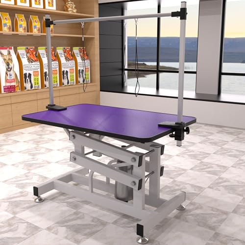 ACIDBOLT Hydraulic Pet Grooming Table, 42'' Durable Foldable Dog Grooming Table Suitable for Small...