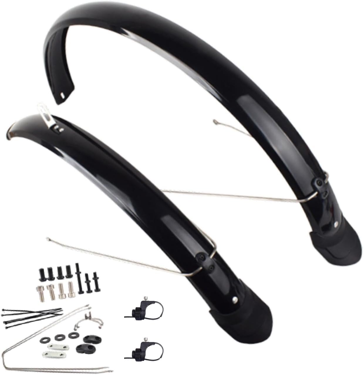 Menolana Bike Mudguard Front Rear Set Front Rear Fenders, Repair Parts Bicycle Mud Guard Set for Road Bikes Mountain Bike Folding Bike