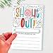 m&h invites Doodle Shout Out Cards For Teachers, Students, Employees, Office Staff - Kudos Appreciation and Recognition Reward Cards For School or Work Bulletin Board (50 Count)