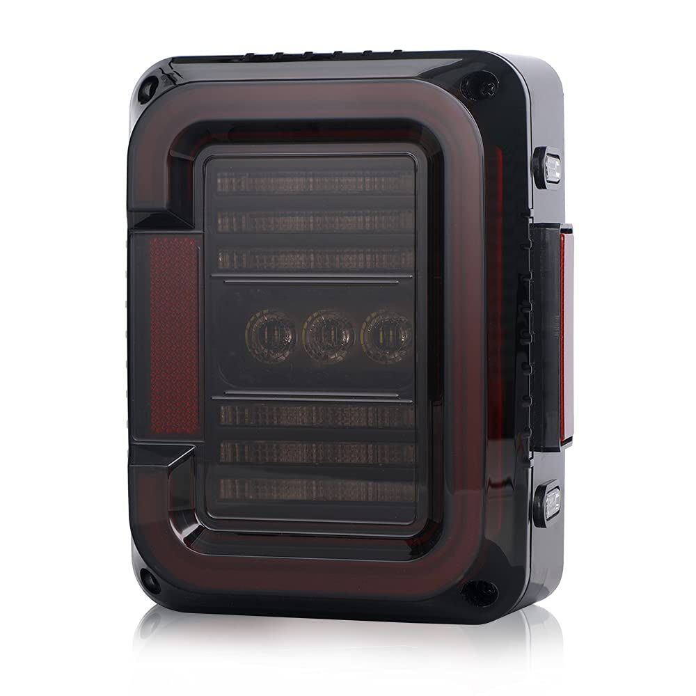 AUDEXENLED Tail Lights Compatible with Jeep Wrangler JK JKU 2007-2018, Passenger Side/Right Side, Smoked Lens, 1PCS