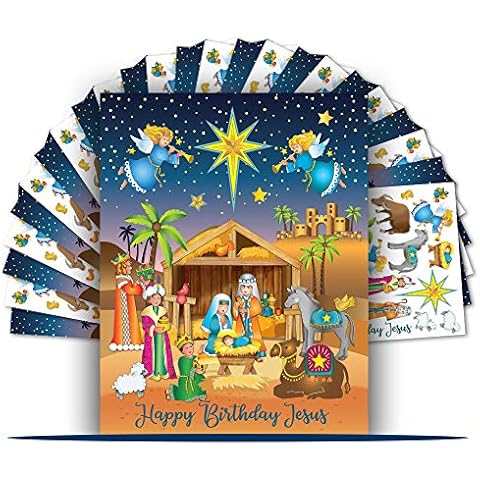 Colonel Pickles Novelties Nativity Stickers – 24 Sheets - 12 Sticker Sheet Sets – Christmas Crafts for Kids Cover