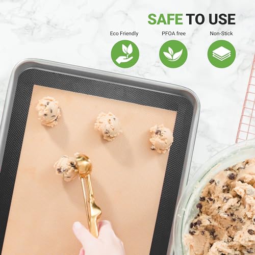 Silicone Baking Mats | 2 Non-stick Food-Grade Reusable Silicone Mats | Perfect for Half Baking Pans 16.5 x 11.6 IN | Oven-Safe Up to 480 Degrees F | Safe for Ovens, Freezers, & Dishwashers (Black) by NutriChef - Image 3