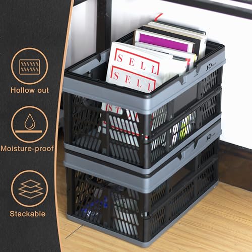 Image of 20 L Collapsible Shopping Basket, plastic basket, Basket with Handle, M (Black)