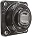 Link-Belt FU335 Ball Bearing Flange Unit, 4 Bolt Holes, Heavy-Duty, Relubricatable, Non-Expansion, Cast Iron, Spring Locking Collar, Inch, 2-3/16" Bore Diameter