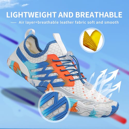 Image of SIOSNETA Hike Barefoot Shoes for Women Men, Wide Toe Water Shoes for Hiking,Breathable Non-Slip Athletic Footwear,