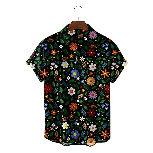 Chemise hawaïenne manches courtes hommes imprimé fleurs t-shirt été décontracté