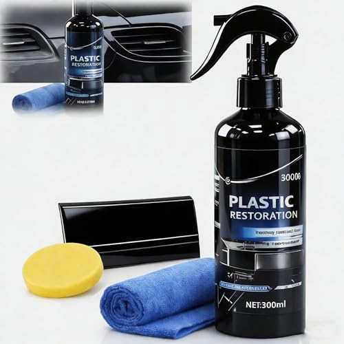 AWTFYCPY Plastic Restorer for Cars, Black Trim Restorer & Scratch Remover for Vehicles, Back to Black Plastic Polish with Ceramic Coating, UV Protection, 300ml