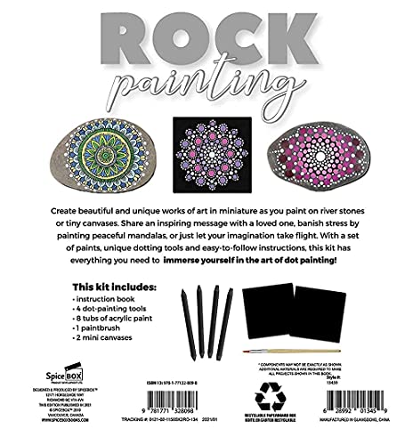 Spicebox Adult Art Craft & Hobby Kits Sketch Plus Rock Painting, Multi Colors, (13459) #TOP7