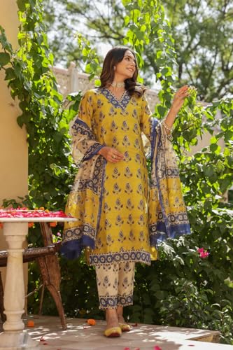 Women's Rayon Blend Printed Straight Kurta with Pants and Dupatta4