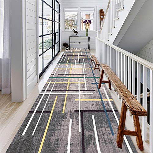 Alfombras de pasillo largo ZRUYI de 1x2m con diseño moderno a rayas transpirables 3