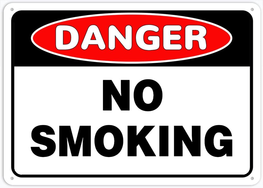 8"x12" Rust Free Aluminum Metal Sign - Danger Safety Sign No Smoking - Weather Resistant, Durable, Easy To Mount