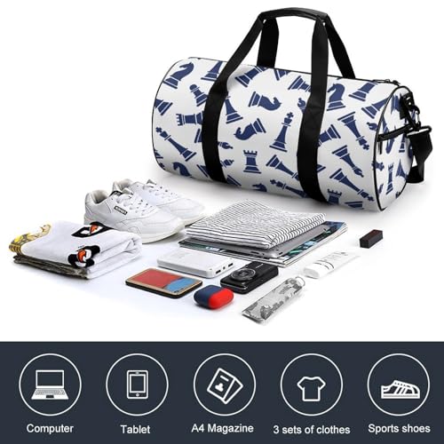 Sac de gym échecs bleus léger résistant pour bagage cabine week-end - 4