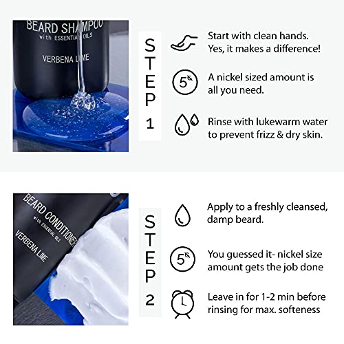 Zeus Travel Size Beard Wash & Beard Conditioner Set For Men – Soften, Hydrates & Moisturizes - Made In Usa (Sandalwood) #TOP3