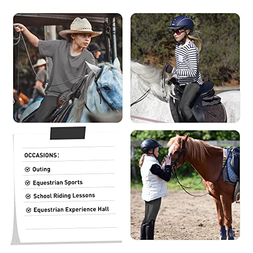 K898 Kids Equestrian Breeches Girls Horseback Riding Pants Youth Horse Riding Full Seat Tights With Pockets Belts(Grey Xl) #TOP4