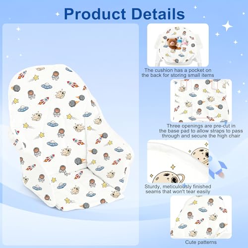 Image of for IKEA High Chair Cushion,with High Chair Pocket Pouch(Aviation)