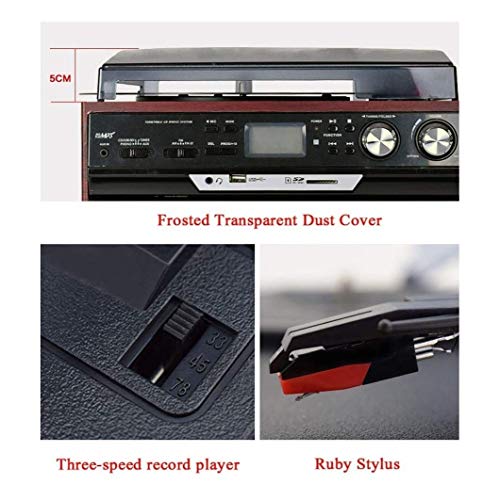 FMOPQ Bluetooth Record Player Turntable with CD Cassette Radio and USB/SD Card Audio Music Player Built in Amplifier for… - Les Beatles, Paul McCartney, John Lennon, RIngo Starr, George Harrison FMOPQ Bluetooth Record Player Turntable with CD Cassette Radio and USB/SD Card Audio Music Player Built in Amplifier for… – Image 7
