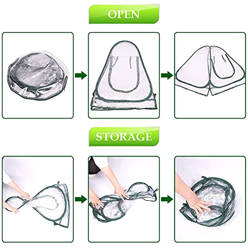 Pop up Greenhouse Cover, Transparent PVC Mini Small Grow Plant House Tent, Gardening Flowerpot Warm Room Backyard Flower Shelter for Indoor Outdoor (27"x27"x31") - Image 5