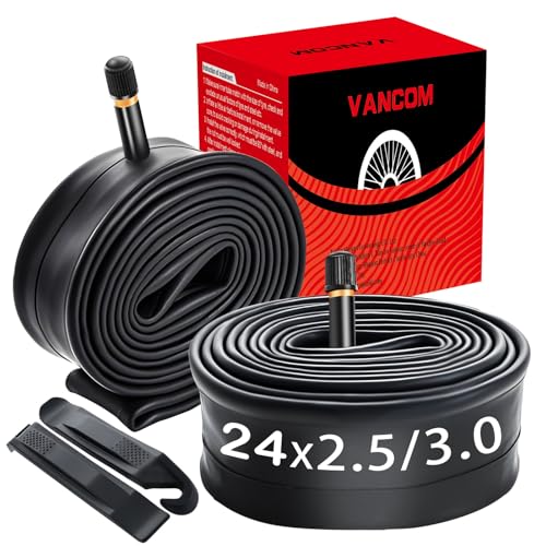 2 Pack Heavy Duty 24x2.5/3.0 Self-Selling Strong Airtightness, Puncture Resistant Butyl Rubber Inner Tube with 32mm Schrader Valve for E-Bike,BMX,MTB