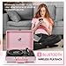 Vintage Pink Suitcase Record Player - 3-Speed Turntable with Bluetooth, USB Recording, MP3 Converter, Speakers, Stylus