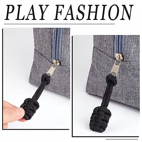 Image of GORGECRAFT 20PCS Replacement Zipper Pulls Tab Nylon Zipper Repair Kit Zipper Head Hand Woven Pull Rope Zipper Handle Fixer Cord Pull Tab for Backpacks Jackets Luggage Purses Handbags Sweatshirt