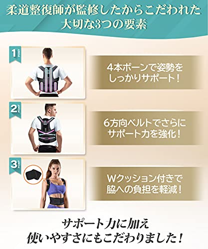 Chefal 姿勢補整ベルト ProMax［柔道整復師が開発した 強補