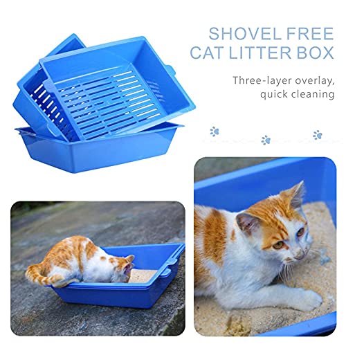 Caja de Arena para Gatos con 3 Bandejas Tamizadoras Fácil Limpieza miniatura 2