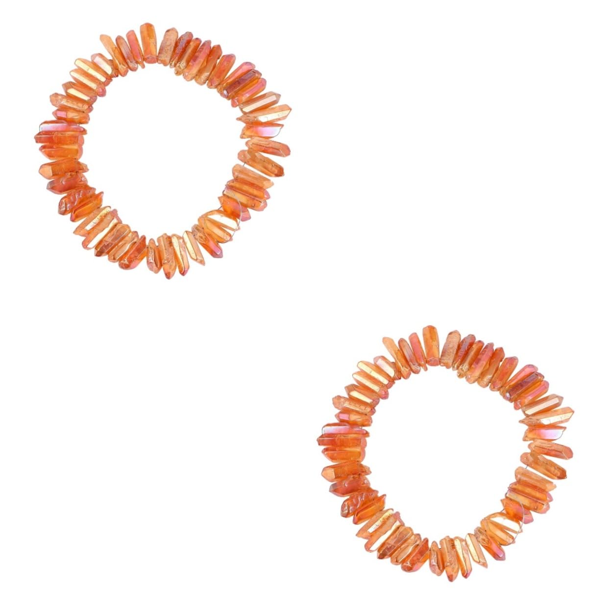 NUOBESTY 2sets Accessori Per Orecchini Fai Te Pietra Naturale Kit Colonna Di Cristallo Arancione Per Creazioni Artigianali Materiale Per Gioielli Unici e Accessori Per Acconciature