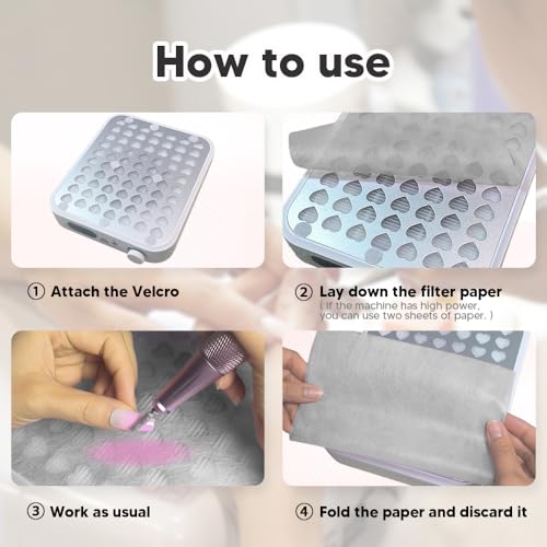 200 hojas para filtro de polvo de uñas con 12 velcros miniatura 7