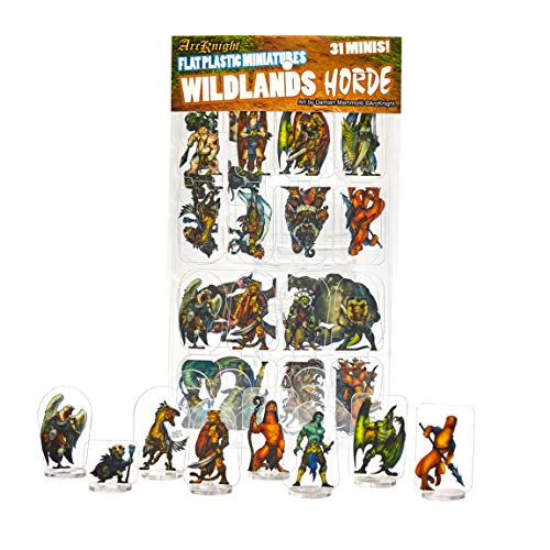 Arcknight Flat Plastic Miniatures: Wildlands HORDE; 31 Unique Wilderness-Themed Enemy Minis for DnD5e and Pathfinder; Affordable, Skinny Figurines for Dungeons and Dragons and other Tabletop RPG games