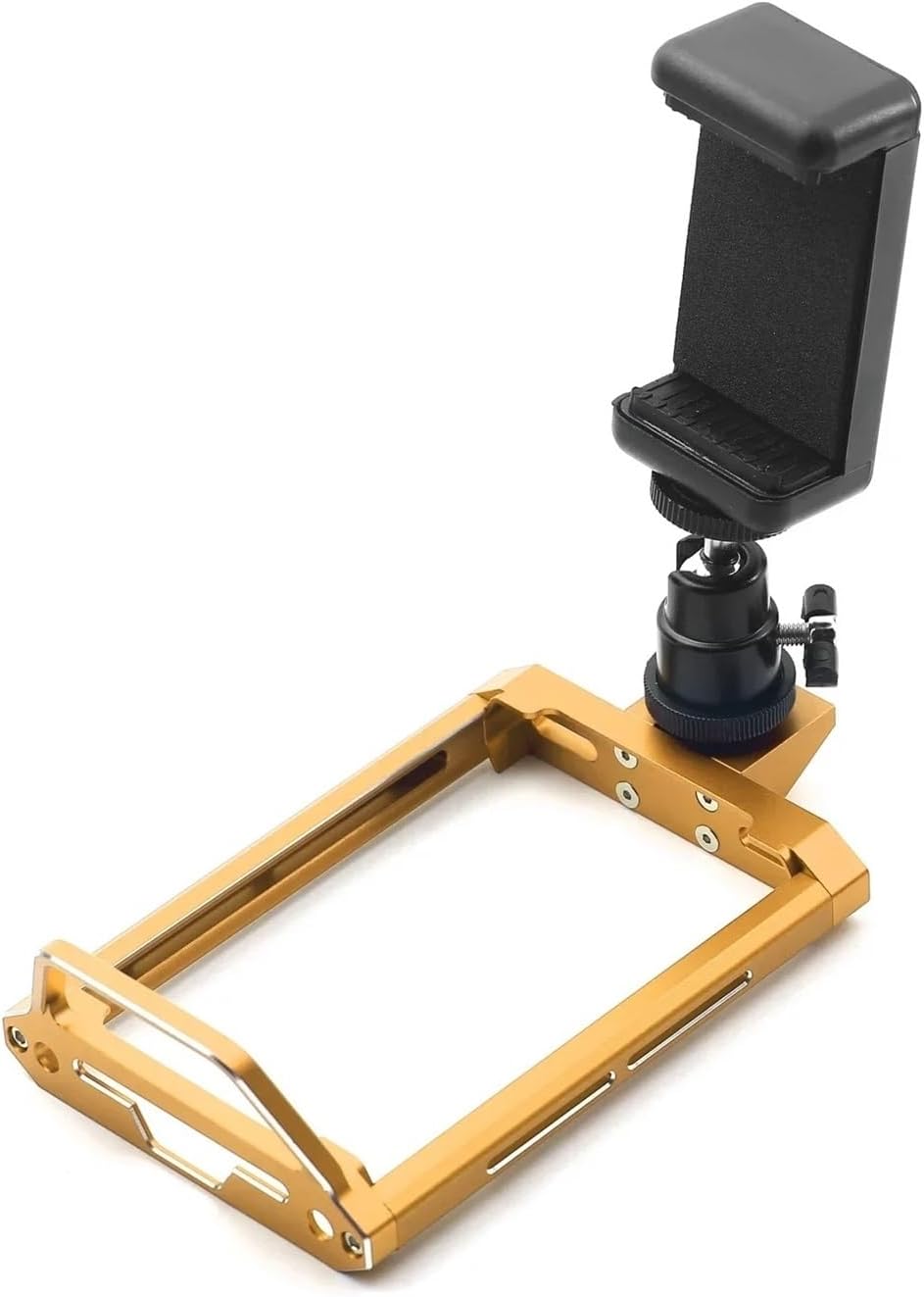 Metal Transmitter Protector Frame and Phone Holder YA-0711BK for Flysky Noble NB4 / NB4 Pro / NB4+ Remote Control(Yellow)