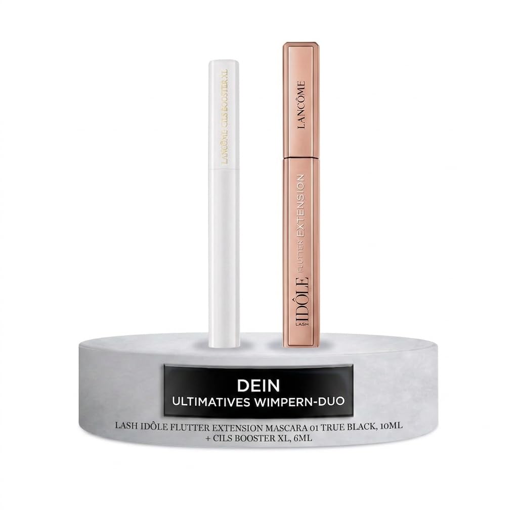Lancôme Wimpern-Duo: Lash Idôle Flutter Extension Mascara 01 True Black für +5,5mm Verlängerung & Cils Booster XL Mascaragrundierung für Volumen & Pflege – Für atemberaubend lange Wimpern