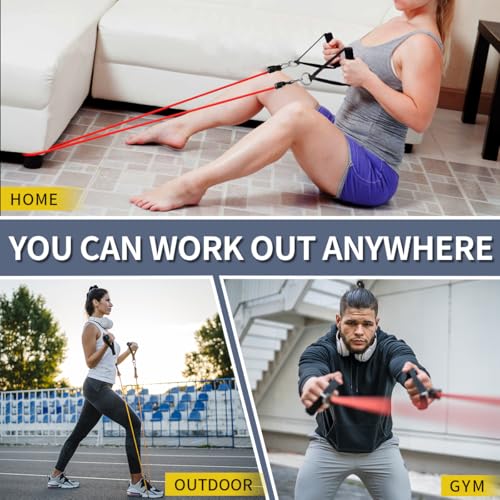 Image of WHATAFIT Resistance Bands, Exercise Bands,Resistance Bands for Working Out, Work Out Bands with Handles for Men and Women Fitness, Strength Training Home Gym Equipment