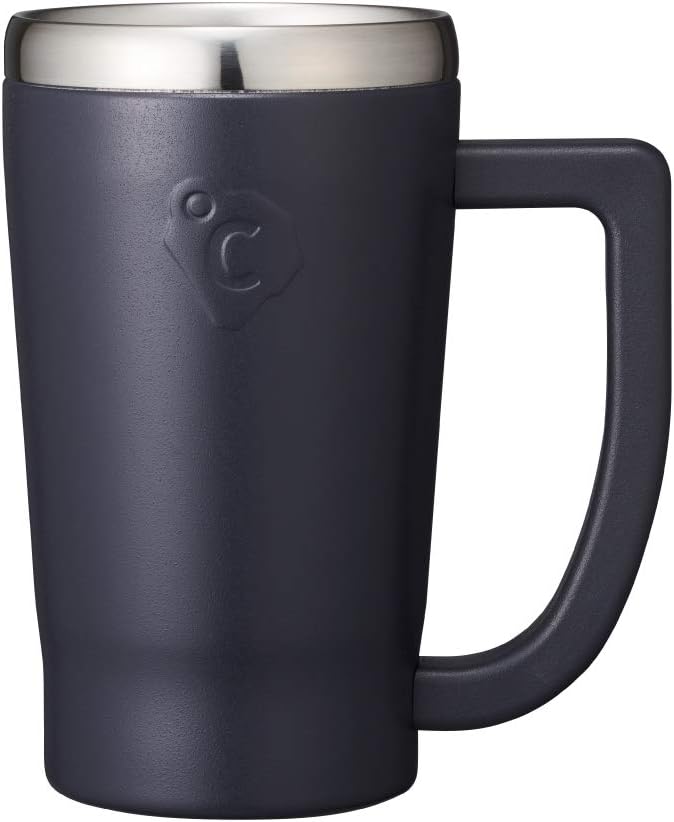 Doshisha OZFJ420JBK Beer Mug, 14.2 fl oz (420 ml), Freezing Stainless Steel Jug, Onzone, Vacuum Insulated, Black