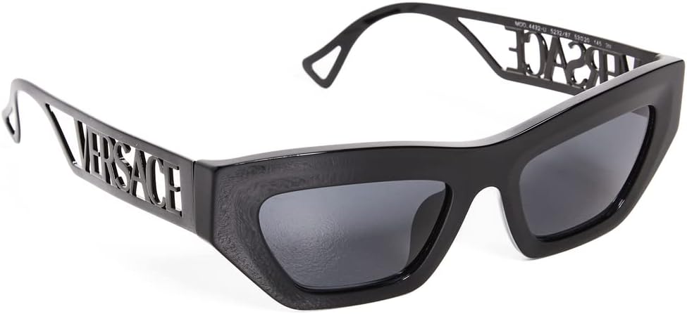 Versace Woman Sunglasses Black Frame, Dark Grey Lenses, 53MM