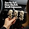 3 Pack of Skull/Skeleton Design In Car Air Fresheners | Vent Clip Design | Fill with Essential Oils | Universal fit to any Car | Funny Cute Goth Vehicle Interior Accessory | Detailed Faces #1