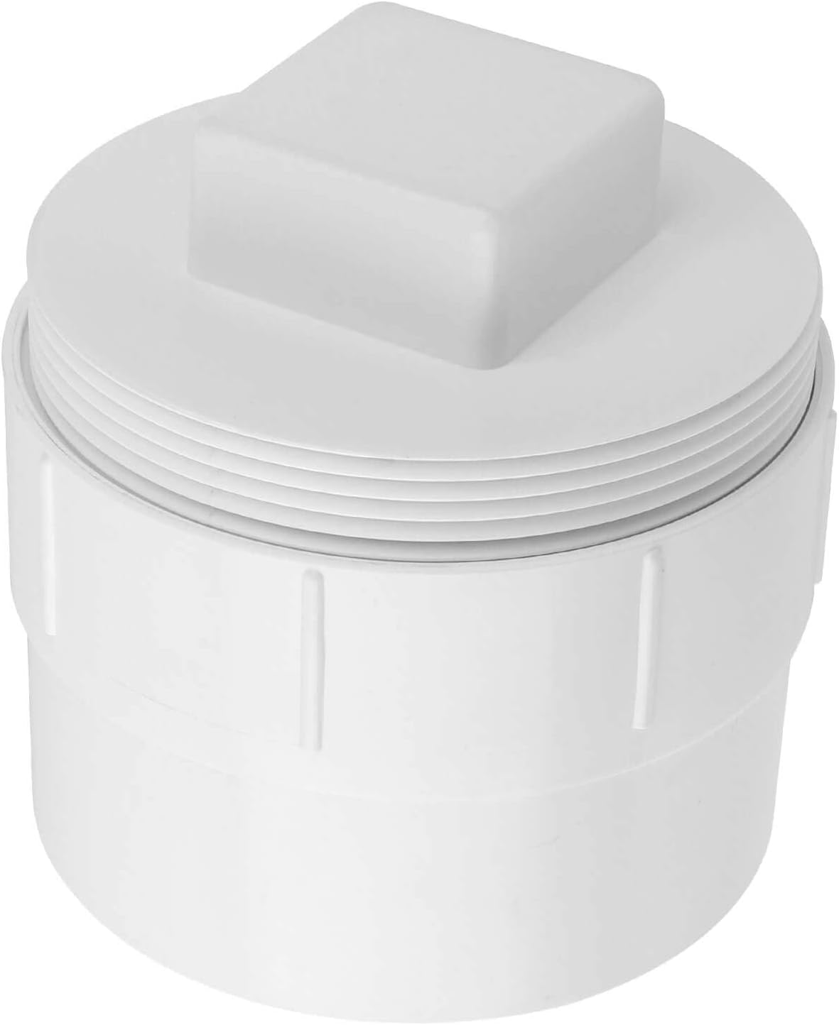 4" PVC Sewer Cleanout Adapter with Plug Pipe Fitting, PVC DWV Flush Sewer Cleanout Cap for Outdoor Garden, RVs Sewer or Drainage Piping Connect System