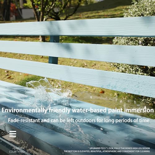 Banco de jardín de madera blanco de 120 cm con respaldo para patio 4