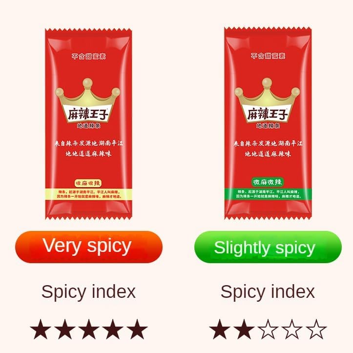 MaLa WangZi Spicy Strip Snack Gift Box Latiao Sticks, 550g 30 Packs Chinese Snack (100g*10 packs,Slightly Spicy)