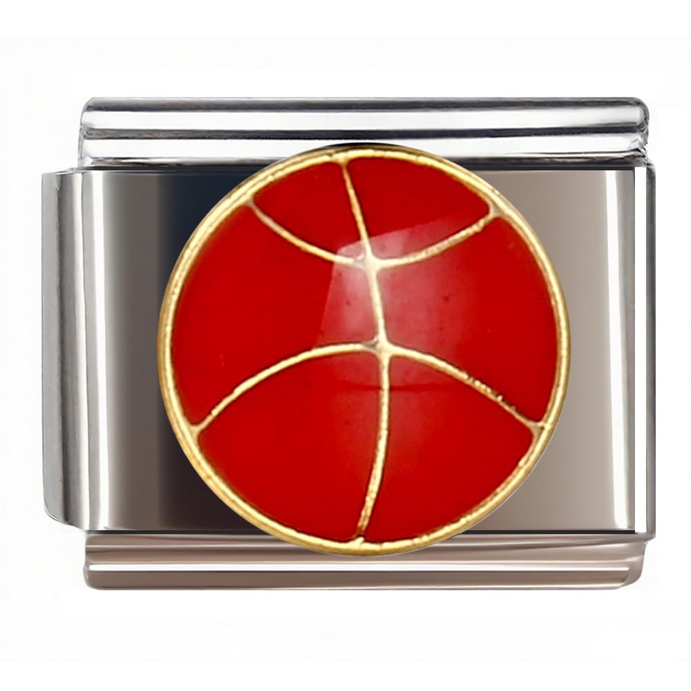 Pingente de 9 mm para pulseira italiana, elos de corrente de joias de aço inoxidável faça você mesmo, esportivo