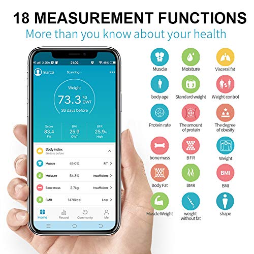 Báscula digital para baño con análisis corporal y pantalla LCD miniatura 3