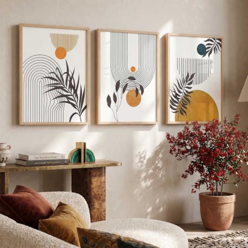 Image of kotart Painting Boho Wall Art Home Decoration Paintings With Frame For Living Room Bed Room Hotel Wall Decor Digital Reprint Set of 3 (13X17 inch)