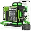 Huepar 2024 Nuova Edizione W04CG Livella Laser 4D, Livella Laser con Display LCD con Base Motore Rotante, Laser a Linea Trasversale Autolivellante a 360° - Telecomando Bluetooth, Modalità a Impulsi