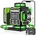 Huepar 2024 Nueva Edición W04CG Nivel Láser 4D, Nivel Láser con Pantalla LCD con Base de Motor Giratoria, Láser de Línea Cruzada Autonivelante de 360° - Control Remoto Bluetooth, Modo Pulso
