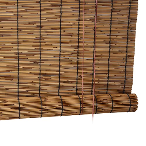 Store Bambou Extérieur 70 80 100 120cm Largeur Personnalisables Stores Enroulables avec Crochet De Montage Faciles à Accrocher Respirants Rideau de Roseau Anti-UV Isolation Thermique Cover
