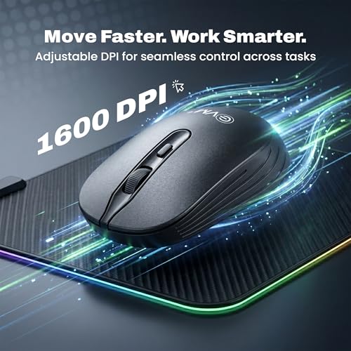 Image of EVM Wireless Keyboard Mouse Combo with USB Nano Receiver | Full-Size 105-Key Keyboard | 10m Wireless Range | DPI Adjustable Optical Mouse | for Laptop, Desktop & Mac | (WLK-018 & EWLM-450-Black)