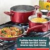 T-fal Essentials Non-Stick Pots and Pans Cookware 10 Piece Set, Red